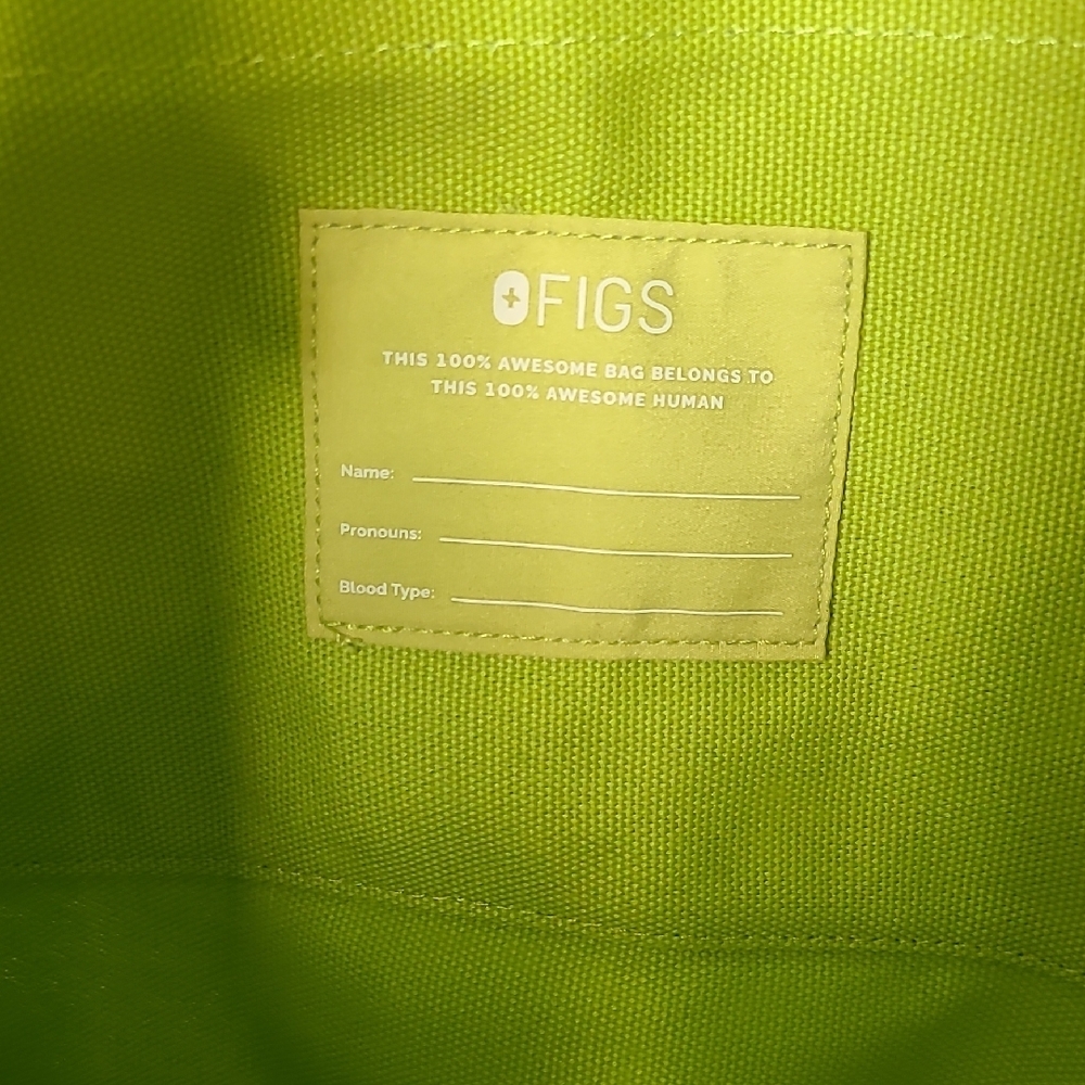 Figs Limited Edition Matcha A Very Large Needle Canvas Tote with Pink Lettering - Picture 8 of 14